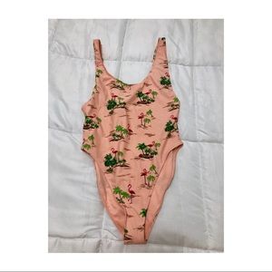 NWT Flamingo Tropical One Piece Bathing Suit